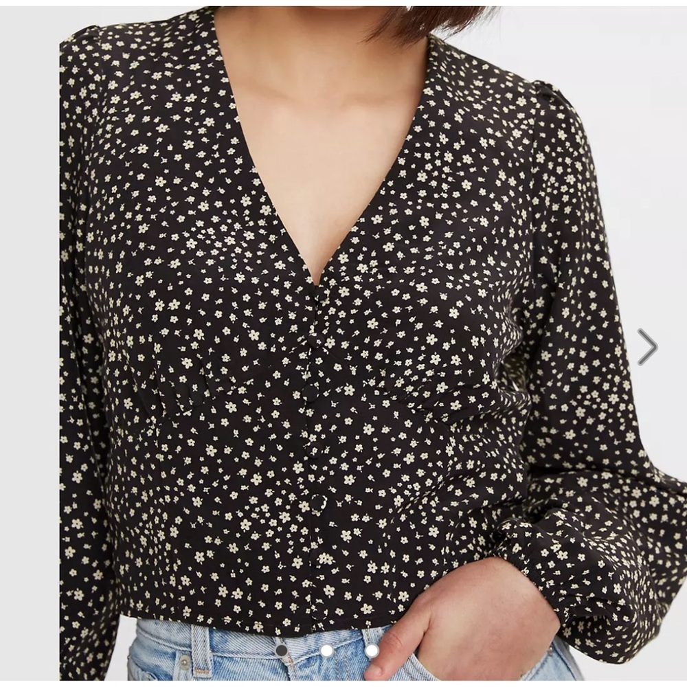 Levi’s Sophia Puff Sleeve Black Floral Top